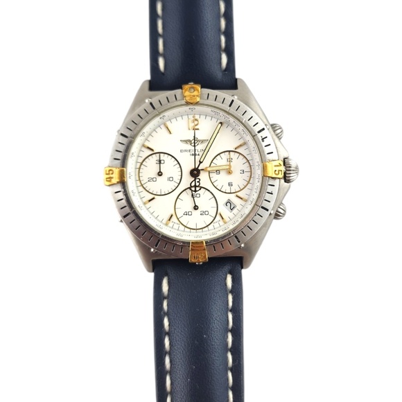 Breitling Windrider Chrono Sextant Watch B55045 White Dial Quartz #19098